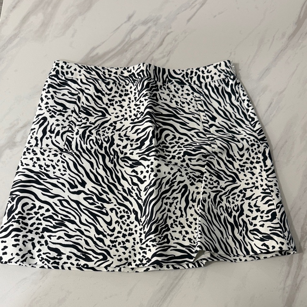 C. Wonder Zebra Print Mini Skirt